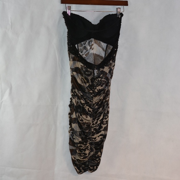 Beaded / Sequined Stretch, Rouched Body Con Dress SZ S Meishulanna - Picture 8 of 8